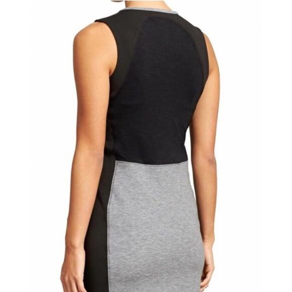 Athleta Dot Fuse Mesh Back Stretchy Dress Size Medium Black Gray Sleeveless - Picture 2 of 11